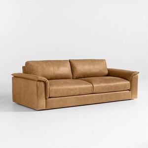 Juego de Sofás de Cuero Genuino Moderno y de Lujo, Muebles para Sala de Estar, Sofá de Cuero Tapizado Cómodo de 3 Plazas - Product Image 1