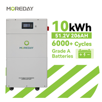Système de stockage d'énergie résidentiel empilable 10 kWh, batterie au lithium hybride sur pied pour réseau électrique
