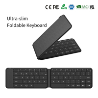 Nuevo Teclado Inalámbrico BT Plegable Delgado con Trackpad, Diseño Ultrafino Mini, USB Tipo-C para Laptop, Tablet, Smartphone