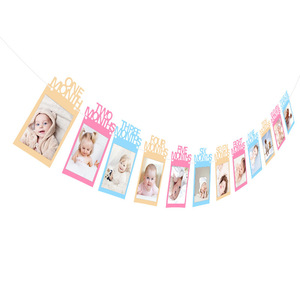 Bebé 1er cumpleaños fiesta foto pared decoración DIY foto Banner empavesado papel <span class=keywords><strong>guirnalda</strong></span> - Product Image 3