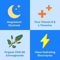 Pack varié de 30 bâtonnets – Mélange de poudre de glycinate de magnésium et d'ashwagandha sans sucre – Complément pour le soutien du calme et la réduction du stress