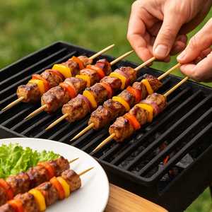 Spiedini in legno di bambù per barbecue, 15 cm, diametro 2,5 mm, per alimenti. - Product Image 6