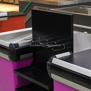 カスタマイズ可能なスーパーマーケットPOSキャッシュテーブルチェックデスクビルカウンターチェックアウトカウンターステンレス鋼金属レジスター - Product Image 5