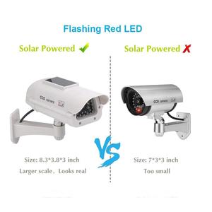 Outdoor <strong>Security</strong> Solar <strong>Fake</strong> Dummy CCTV <strong>Camera</strong> Battery Powered with Red Flash Lights Housing H.264 Video Compression Format - Product Image 2