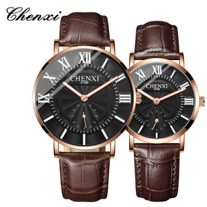 CHENXI 076B Luxury Brand Couple Watches <strong>Male</strong> Female Fashion Casual Quartz Watch Classic Genuine Leather Strap <strong>Valentine</strong> <strong>Gift</strong> - Product Image 1
