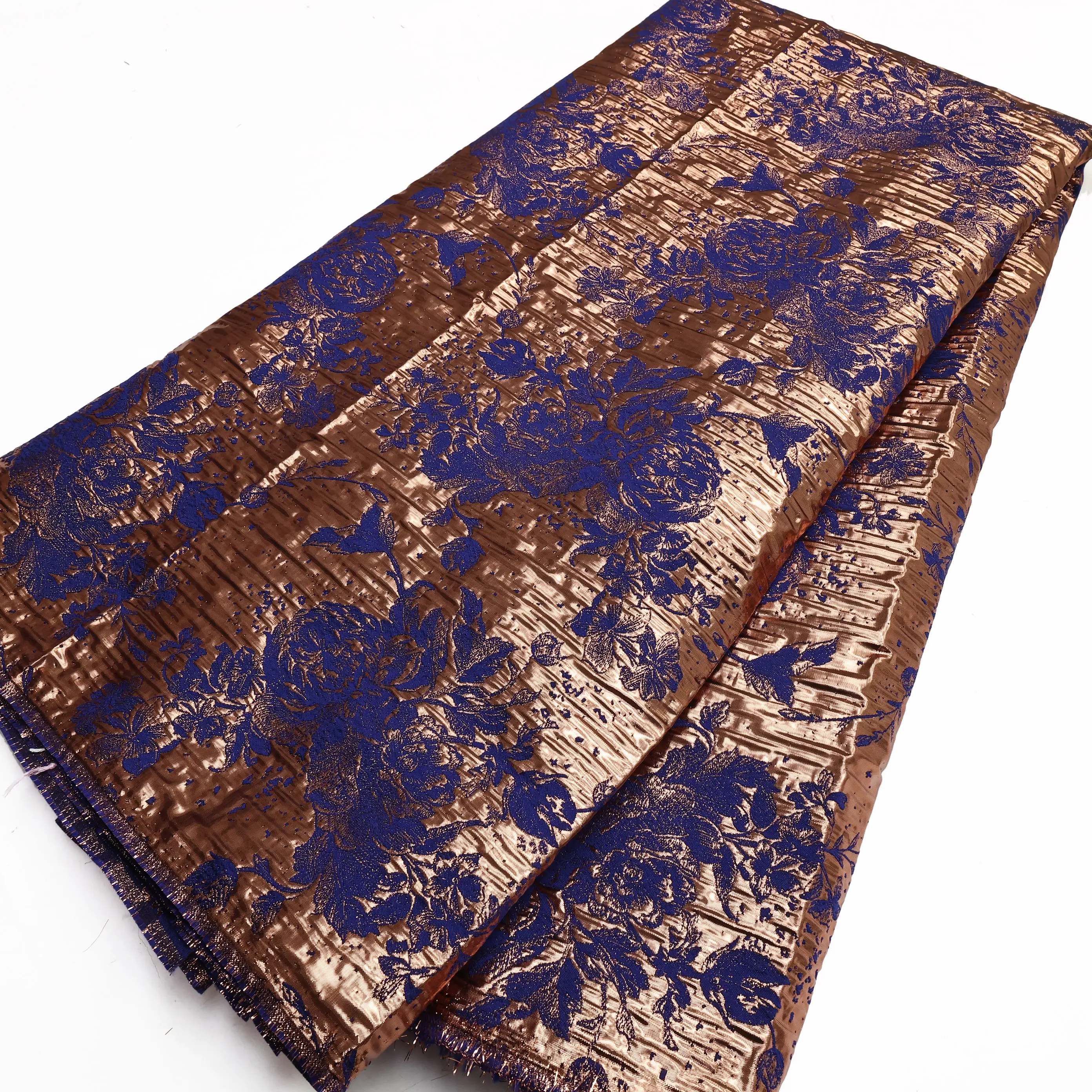 NI.AI africano stampa oro broccato tessuto Jacquard viola poliestere tessuto Jacquard broccato tessuto Jacquard tessuto