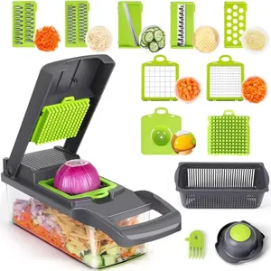 Amz Hot Bán 2023 Nhà Bếp Đa 12 Trong 1 Của Nhãn Hiệu Trái Cây Rau Cutter Chopper Dicer Veggie Slicer Rau Chopper