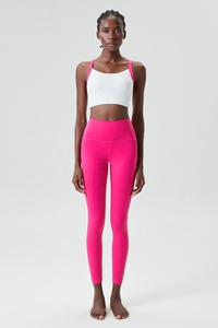 2024 Custom Logo 2 Piece <b>Women</b> Yoga Set High Supportive Sports Bra Tummy Control Yoga <b>Leggings</b> Breathable Quick-Dry Solid Gym - Product Image 3