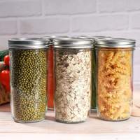 Vente en gros de bocal Mason en verre lisse de 24oz contenant hermétique à large ouverture pour les aliments pour le stockage des aliments