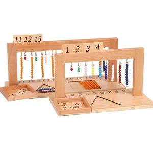 Montessori giocattoli per l'apprendimento della <span class=keywords><strong>matematica</strong></span> appendiabiti per bambini scale di perline di colore 1-9 11-19 numeri educativi in età prescolare giocattoli in legno per bambini - Product Image 1