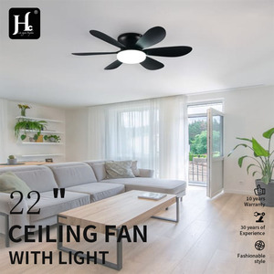 Modern Home <b>Office</b> <b>Ceiling</b> Fan <b>Light</b> Hidden DC Motor 6-Speed LED Low Profile Mute Smart Remote Control Integrated - Product Image 4