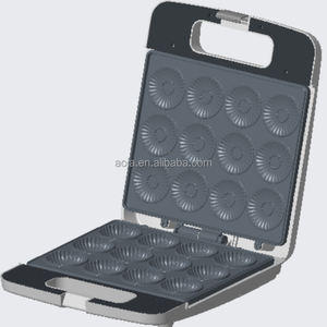 Equipo de aperitivos de cocina comercial AOJA, máquina eléctrica para hacer sándwiches de 4 piezas, máquina desmontable de gofres redondos multifuncionales - Product Image 6