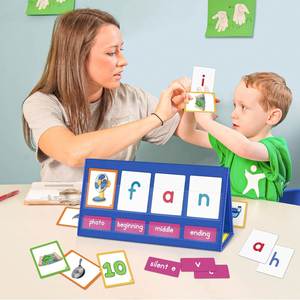 Support de tableau de poche CVC pour la construction de mots avec tableaux effaçables, jeux de lecture, d'orthographe et de phonétique pour enfants, indispensables en classe - Product Image 6