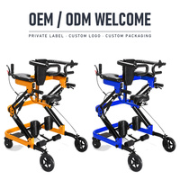 Déambulateur Réglable Pliable en Acier Carbone, Capacité 150 kg, pour Enfants, Personnes Âgées, AVC, Hémiplégie, Paraplégie, Rééducation