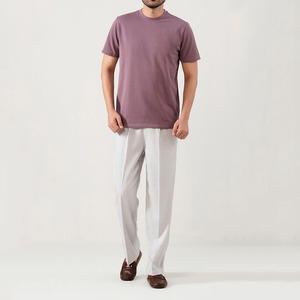 T-shirt uni en coton pour homme, coupe ajustée, idéal pour l'été – Vente en gros pour fabricants de vêtements pour adultes - Product Image 2