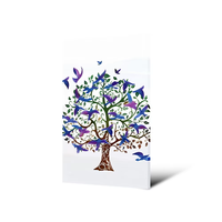 Toile murale moderne Arbre de Vie, peinture abstraite d'oiseaux colorés, impression HD pour décoration de salon et de maison