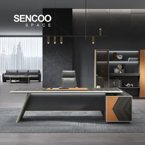 Sencoo - مكتب فاخر للمدير التنفيذي, طقم مكتب عمل عصري بجودة عالية على شكل حرف L