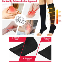 Bas de compression pour mollets unisexes Medias Classe 2, prévention des varices, compression graduelle, chaussettes élastiques à bout ouvert, hauteur genou