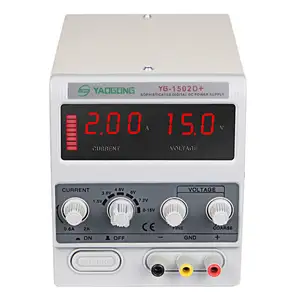 YAOGONG 1502D + 15V 2A DC Salida de fuente de alimentación Corriente de conmutación regulada ajustable para reparación de teléfonos móviles