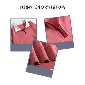 Venta al por mayor de alta calidad en blanco de talla grande suéteres de media cremallera de dos tonos de color sudaderas Unisex - Product Image 4