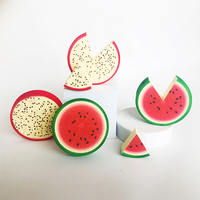 Éponge de maquillage bouffante de pastèque orange Dragon fruit 6 pièces nouvel arrivage