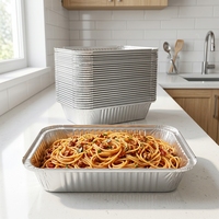 Boîte alimentaire rectangulaire en aluminium de 1600 ml avec couvercle, écologique, en pulpe moulée de qualité alimentaire, pour pâtisserie, gâteau, tarte aux œufs, saucisse, pâtes, à emporter, barbecue