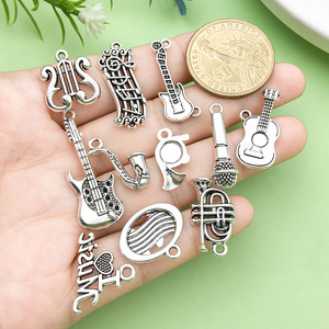 Antique Silver Musical Instrument Charms 30 Styles For DIY Jewelry Accessories Unisex Everyday Wear - Product Image 2