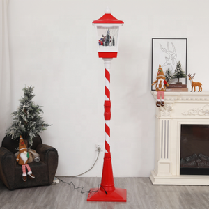 Hermosa linterna artesanal festiva con luz de nieve soplando <span class=keywords><strong>farola</strong></span> con música para Navidad - Product Image 1