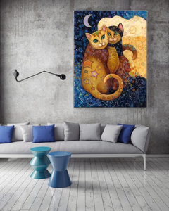 Kit de <span class=keywords><strong>Pintura</strong></span> por Números de Gatos de Dibujos Animados sobre Lienzo, <span class=keywords><strong>Pintura</strong></span> al Óleo Digital Hecha a Mano para Decoración del Hogar - Product Image 3