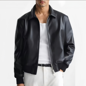 Chaqueta Bomber YACHEN de Cuero PU Corto Estilo Retro Americano Hip-Hop con Solapa y Patrón de Corazones para Hombre, Holgada, Estilo Urbano, Otoño, <span class=keywords><strong>Badboy</strong></span> - Product Image 1
