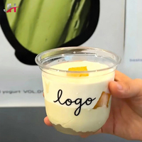 Vasos Desechables para Helado con Logotipo Personalizado Disponibles, Vasos en Forma de U de PET de Grado Alimenticio de 95 mm con Tapas