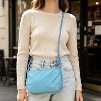 Sac bandoulière léger en nylon personnalisé avec sangle réglable en corde tressée, mini sac à main souple pour usage quotidien