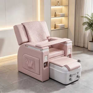 Chaise de manucure inclinable rose à LED, de luxe, avec massage, pour salon de beauté et spa des pieds - Offre spéciale - Product Image 1