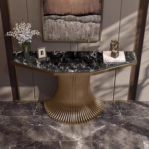 Table <span class=keywords><strong>console</strong></span> moderne en marbre naturel Jane, mobilier haut de gamme pour salon d'appartement avec un design d'entrée élégant - Product Image 4