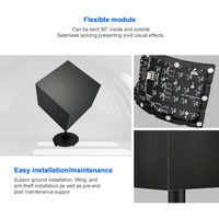 Custom 3D Cube LED Display Screen P2 P3 Indoor Outdoor Full Color IP65 Waterproof Advertising Billboard Creative Irregular Shape