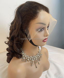 Vente en gros de perruques Lace Front Wig brésiliennes Cheveux humains Remy sans colle, dentelle transparente, petite taille de bonnet pour femmes noires - Product Image 1