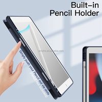 Étui magnétique transparent en cuir et acrylique pour iPad 9,7 pouces (6e/5e génération 2018, 2017, Air 1, Air 2) avec fonction veille/réveil automatique