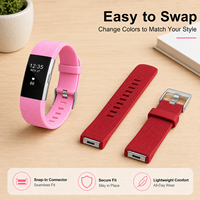 Correa de silicona compatible con Fitbit Charge 2, correa de repuesto ajustable de TPE a cuadros para deportes y uso diario