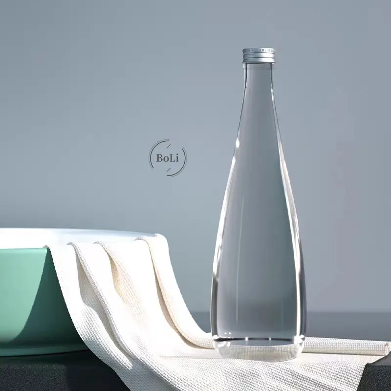 Garrafa de vidro premium transparente com gargalo longo promocional personalizada por atacado 300ml 500ml