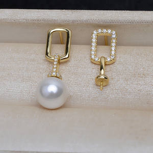 Boucles d'oreilles pendantes en argent S925 de style baroque pour femme, avec perles creuses AB de 8 à 13 mm, perles déformées, bijoux DIY, accessoires 4458 - Product Image 1