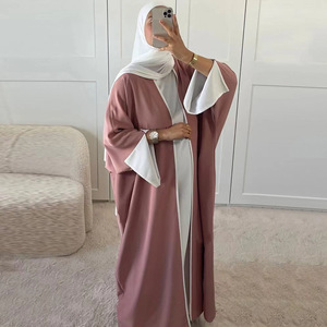 Của phụ nữ khiêm tốn handmade abaya với Ruffle tay áo Breathable Linen mắt cá chân Chiều dài lỏng phù hợp với mô hình rắn tất cả các mùa bán buôn - Product Image 5