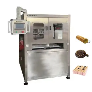 Yüksek kaliteli ultrasonik Pizza kesici makinesi ultrasonik dondurulmuş yuvarlak kek döner kesme makinesi