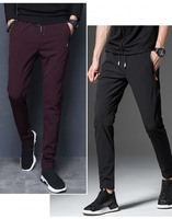 Pantalons pour hommes en nylon spandex du fabricant de l'usine OEM ODM Lot de tissu extensible dans les 4 sens style tissé respirant et uni en stock