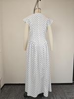 Gaun Wanita Musim Panas Terbaru Gaya Eropa Amerika Vintage Prancis Warna Solid Anti Kusut Berpinggang Tinggi