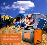 Stasiun daya Panel surya portabel 36000mAh/130Wh, stasiun daya 230V/150W AC Outlet untuk berkemah, petualangan & piknik darurat luar ruangan