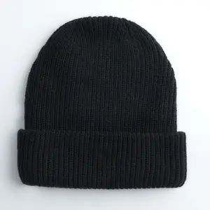 Cappello di alta qualità Logo ricamato personalizzato acrilico tinta unita berretto caldo cappello lavorato a maglia invernale da donna cappello canadas