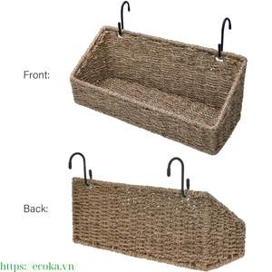 Cesta Colgante Rectangular de Seagrass Natural Ecoka, Hecha y Tejida a Mano, Almacenamiento Multifuncional para Artículos de Baño, de Vietnam - Product Image 1