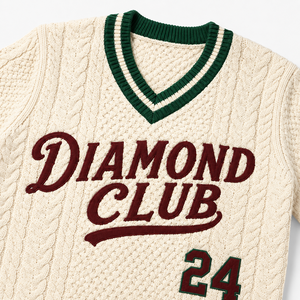 Pull en tricot torsadé style maillot de baseball, personnalisable avec nom et numéro, pour les jours de match, pull sportif - Product Image 6