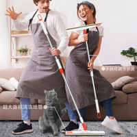 Brosse grattoir à long manche en alliage d'aluminium et plastique pour l'élimination des poils de chat/chien, outil de nettoyage de tapis pour grandes surfaces