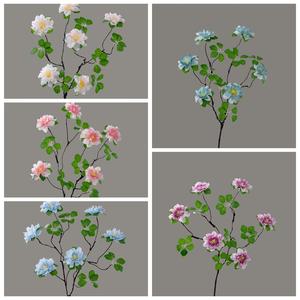 Branche de fleur d'<span class=keywords><strong>hibiscus</strong></span> en soie de haute qualité, blanc rose, fausse rose, malva, tige florale pour la maison, mariage, bricolage, arrangement de centre de table - Product Image 3